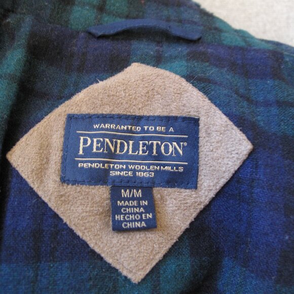 PENDLETON - Fuzzy Wool Blend Teal Sherpa Jacket - Picture 6 of 10
